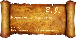 Rosenberg Jusztina névjegykártya